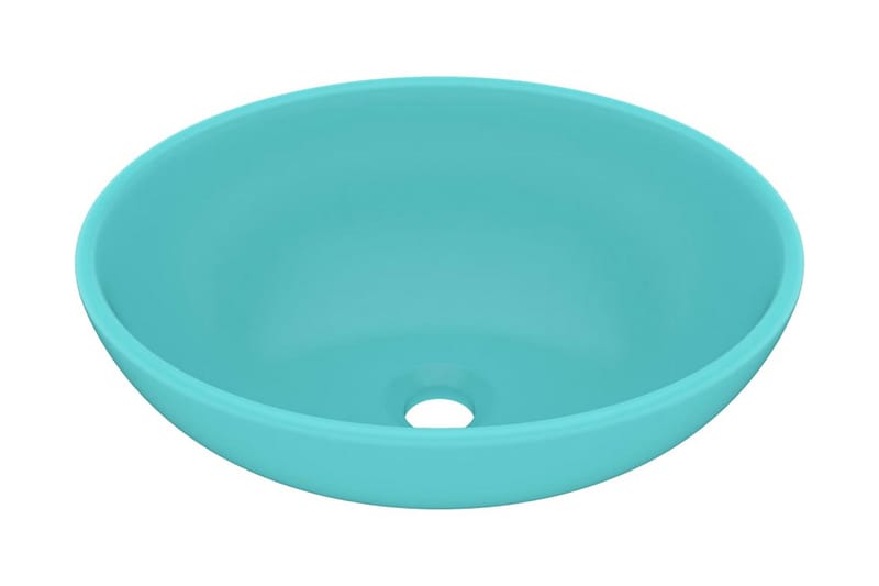 Luksuriøs Håndvask 40x33 cm Keramisk Oval Mat Lysegrøn - Hus & renovering - Køkken & bad - Badeværelse - Håndvaske - Lille håndvask