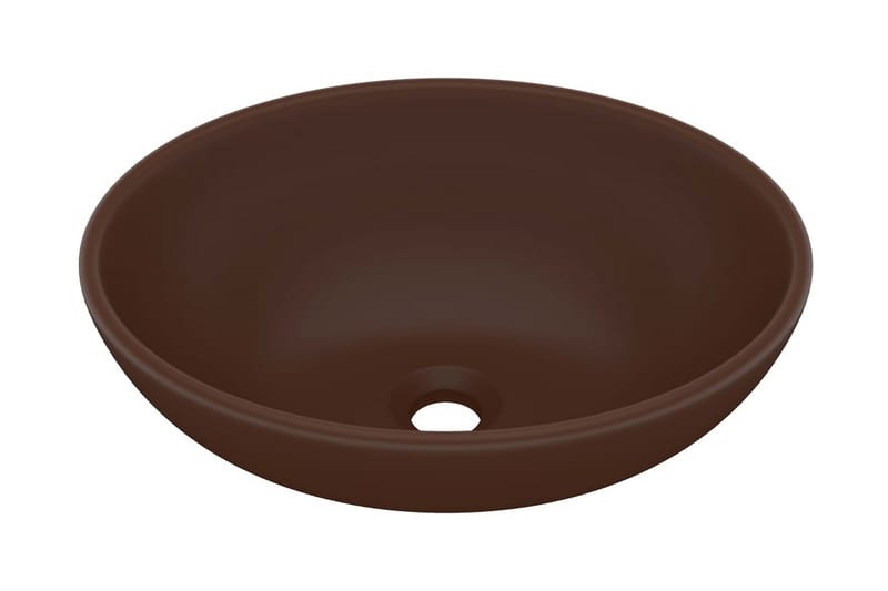 Luksuriøs Håndvask 40x33 cm Keramisk Oval Mat Mørkebrun - Hus & renovering - Køkken & bad - Badeværelse - Håndvaske - Lille håndvask