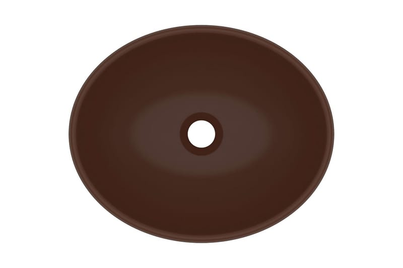 Luksuriøs Håndvask 40x33 cm Keramisk Oval Mat Mørkebrun - Hus & renovering - Køkken & bad - Badeværelse - Håndvaske - Lille håndvask