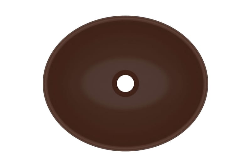 Luksuriøs Håndvask 40x33 cm Keramisk Oval Mat Mørkebrun - Lille håndvask
