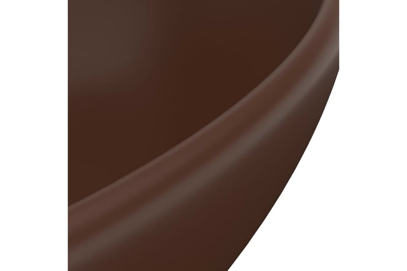 Luksuriøs Håndvask 40x33 cm Keramisk Oval Mat Mørkebrun - Hus & renovering - Køkken & bad - Badeværelse - Håndvaske - Lille håndvask