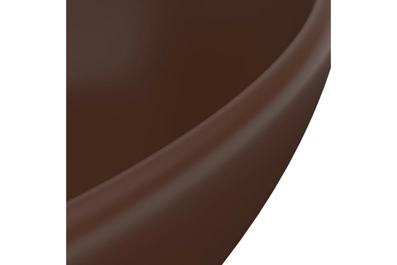 Luksuriøs Håndvask 40x33 cm Keramisk Oval Mat Mørkebrun - Lille håndvask