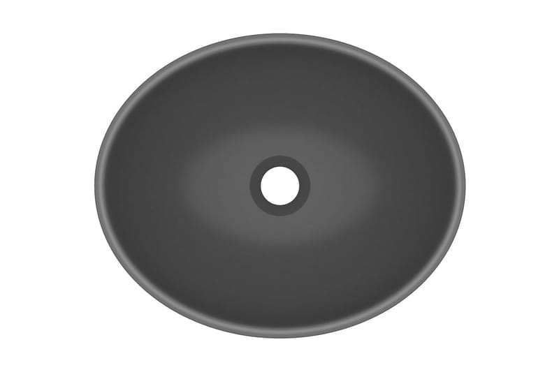 Luksuriøs Håndvask 40x33 cm Keramisk Oval Mat Mørkegrå - Lille håndvask