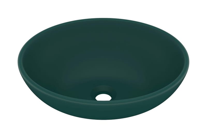 Luksuriøs Håndvask 40x33 cm Keramisk Oval Mat Mørkegrøn - Hus & renovering - Køkken & bad - Badeværelse - Håndvaske - Lille håndvask