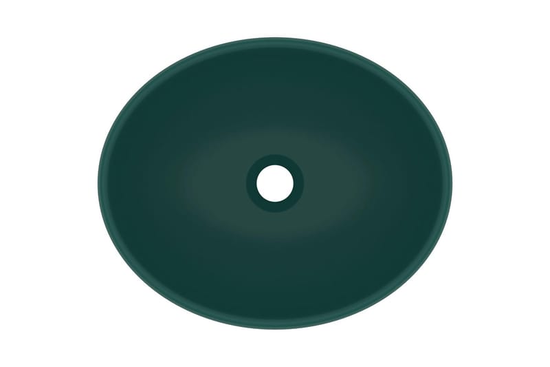 Luksuriøs Håndvask 40x33 cm Keramisk Oval Mat Mørkegrøn - Hus & renovering - Køkken & bad - Badeværelse - Håndvaske - Lille håndvask