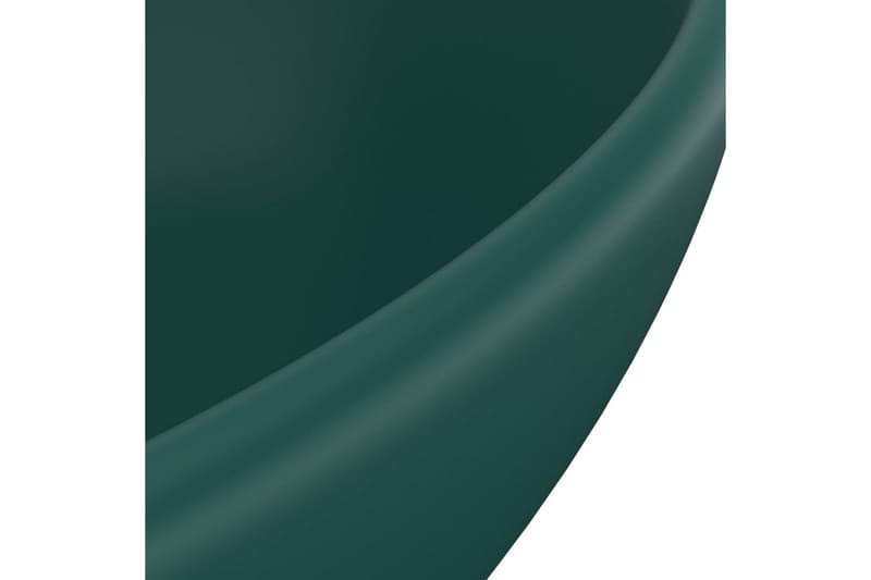 Luksuriøs Håndvask 40x33 cm Keramisk Oval Mat Mørkegrøn - Lille håndvask