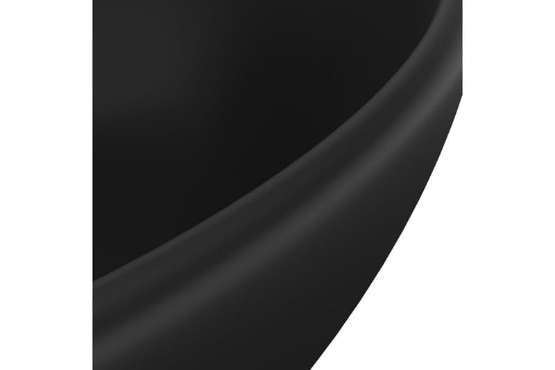 Luksuriøs Håndvask 40x33 cm Keramisk Oval Mat Sort - Hus & renovering - Køkken & bad - Badeværelse - Håndvaske - Lille håndvask
