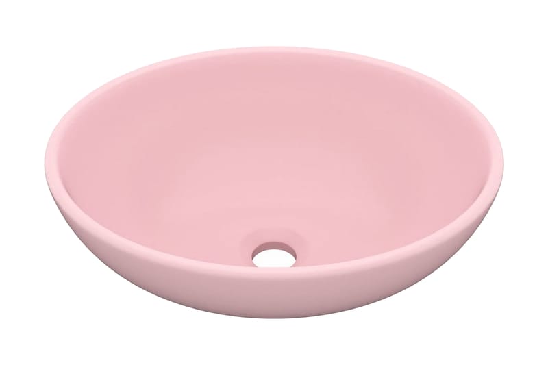 Luksuriøs Håndvask 40x33 cm Keramisk Oval Mat Pink - Hus & renovering - Køkken & bad - Badeværelse - Håndvaske - Lille håndvask