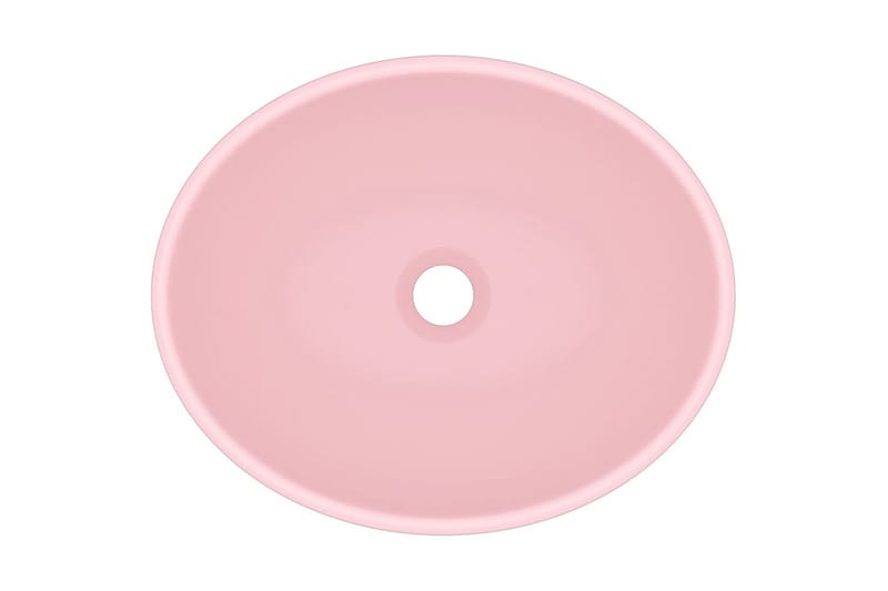 Luksuriøs Håndvask 40x33 cm Keramisk Oval Mat Pink - Lille håndvask