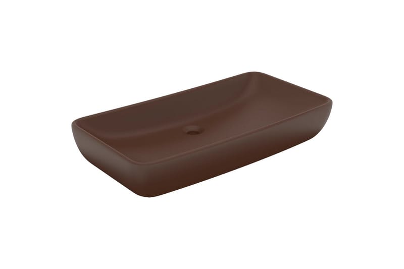 Luksuriøs Håndvask 71x38cm Rektangulær Keramik Mat Mørkebrun - Hus & renovering - Køkken & bad - Badeværelse - Håndvaske - Lille håndvask