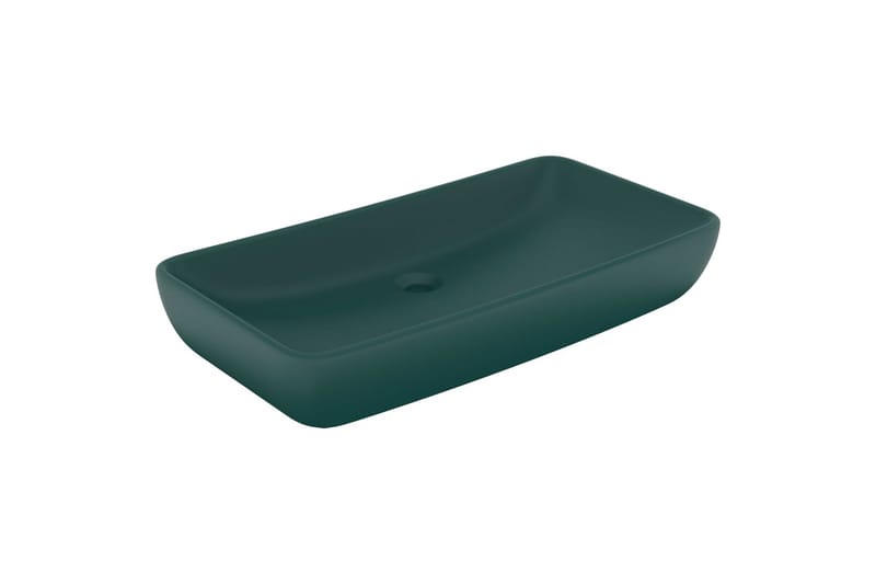 Luksuriøs Håndvask 71x38cm Rektangulær Keramik Mat Mørkegrøn - Hus & renovering - Køkken & bad - Badeværelse - Håndvaske - Lille håndvask
