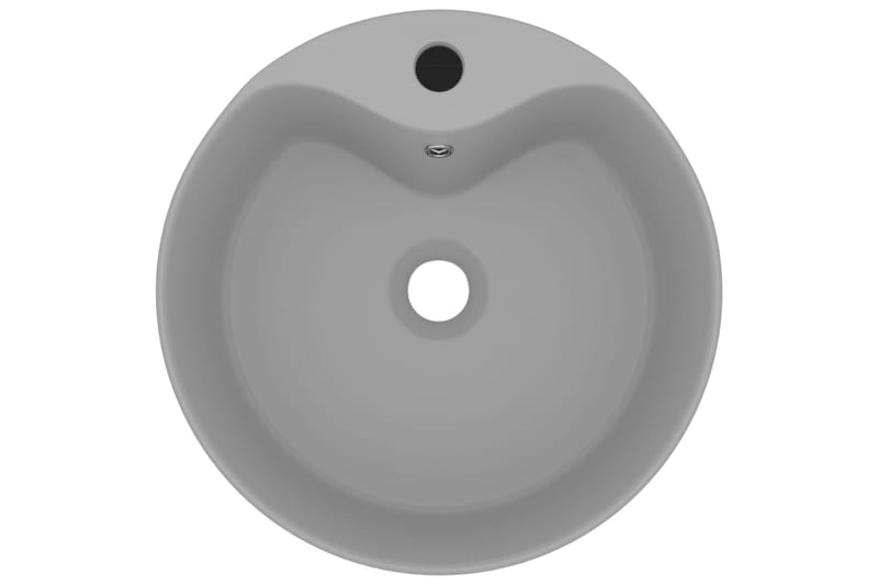 Luksuriøs Håndvask Med Overløb 36x13 cm Keramik Mat Lysegrå - Lille håndvask