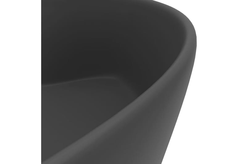 Luksuriøs Håndvask Med Overløb 36x13 cm Keramik Mat Mørkegrå - Hus & renovering - Køkken & bad - Badeværelse - Håndvaske - Lille håndvask