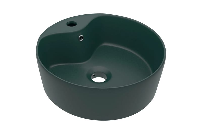 Luksuriøs Håndvask Med Overløb 36x13cm Keramik Mat Mørkegrøn - Hus & renovering - Køkken & bad - Badeværelse - Håndvaske - Lille håndvask
