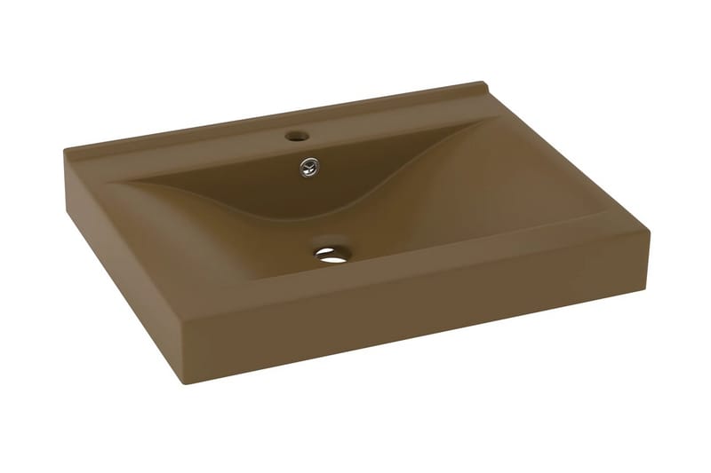 Luksuriøs Håndvask Med Vandhanehul 60x46 cm Keramisk Creme - Lille håndvask