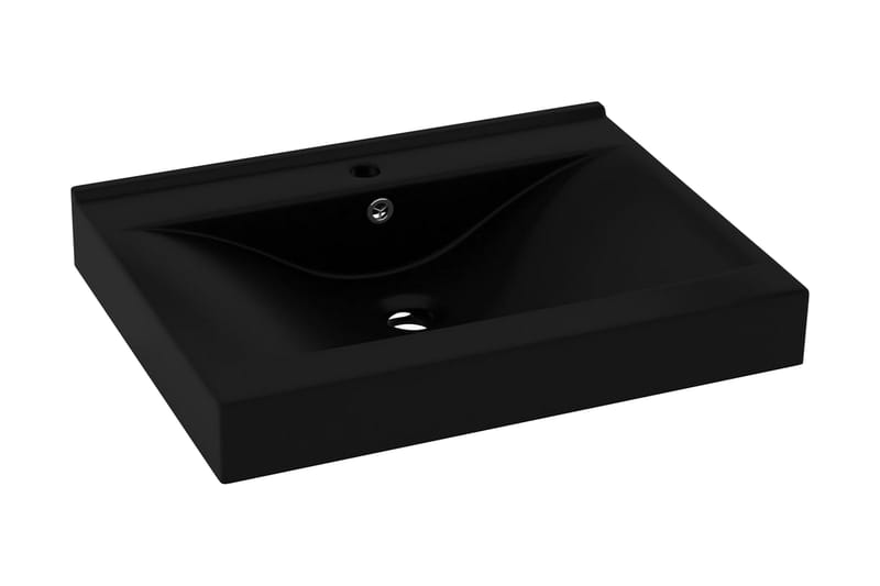 Luksuriøs Håndvask Med Vandhanehul 60x46cm Keramisk Mat Sort - Hus & renovering - Køkken & bad - Badeværelse - Håndvaske - Lille håndvask