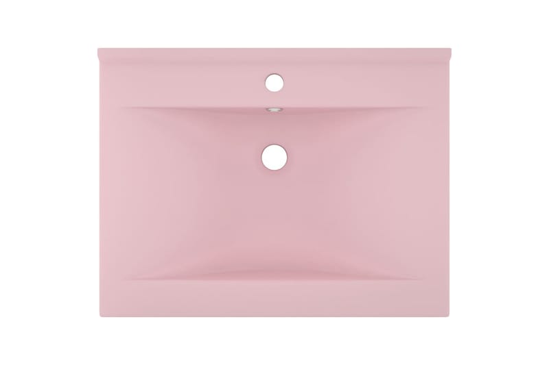 Luksuriøs Håndvask Med Vandhanehul 60x46cm Keramisk Mat Pink - Lille håndvask