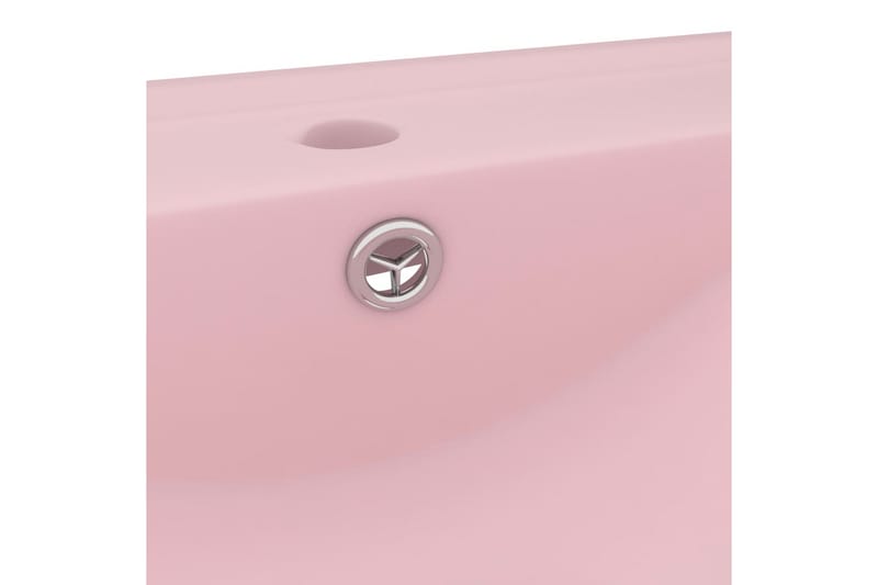 Luksuriøs Håndvask Med Vandhanehul 60x46cm Keramisk Mat Pink - Lille håndvask