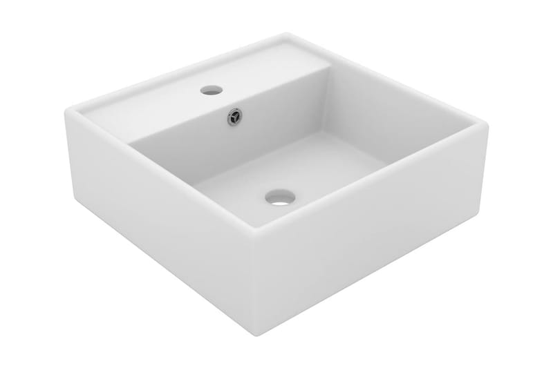 Luksuriøs Håndvask Overløb 41x41 cm Keramik Firkantet Hvid - Lille håndvask