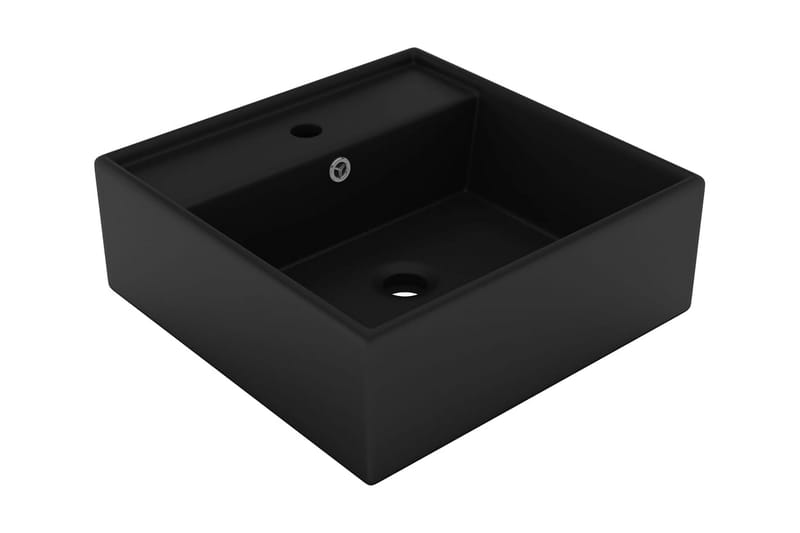 Luksuriøs Håndvask Overløb 41x41 cm Keramik Firkantet Sort - Hus & renovering - Køkken & bad - Badeværelse - Håndvaske - Lille håndvask
