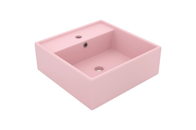 Luksuriøs Håndvask Overløb 41x41 cm Keramik Firkantet Pink - Hus & renovering - Køkken & bad - Badeværelse - Håndvaske - Lille håndvask