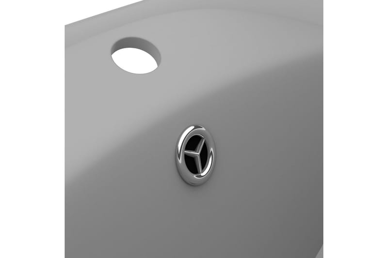 Luksuriøs Håndvask Overløb 58,5x39 cm Keramik Oval Lysegrå - Hus & renovering - Køkken & bad - Badeværelse - Håndvaske - Lille håndvask