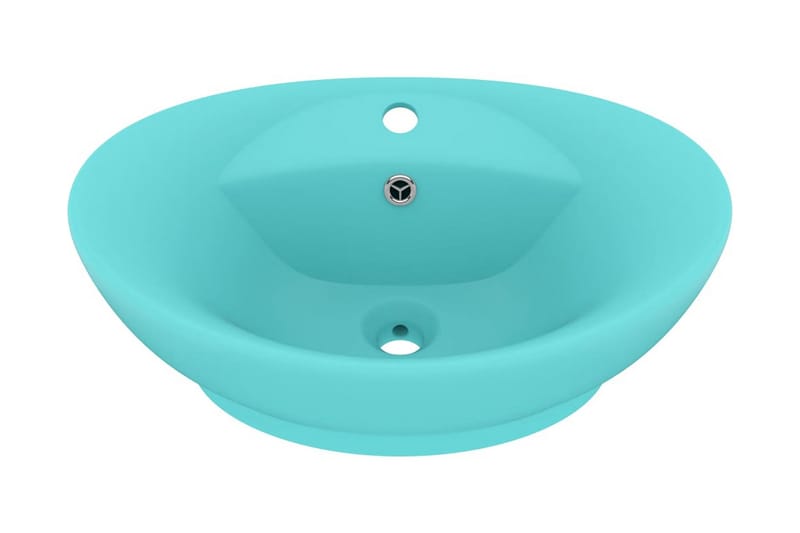 Luksuriøs Håndvask Overløb 58,5x39 cm Keramik Oval Lysegrøn - Hus & renovering - Køkken & bad - Badeværelse - Håndvaske - Lille håndvask