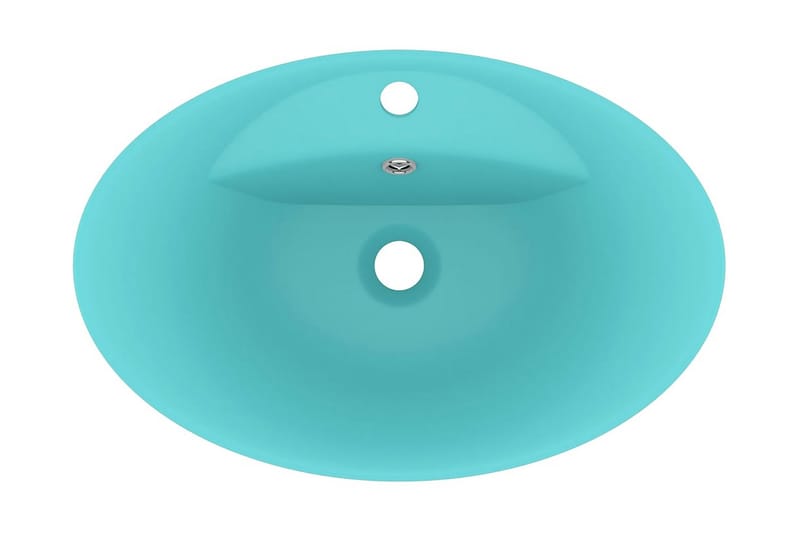 Luksuriøs Håndvask Overløb 58,5x39 cm Keramik Oval Lysegrøn - Hus & renovering - Køkken & bad - Badeværelse - Håndvaske - Lille håndvask