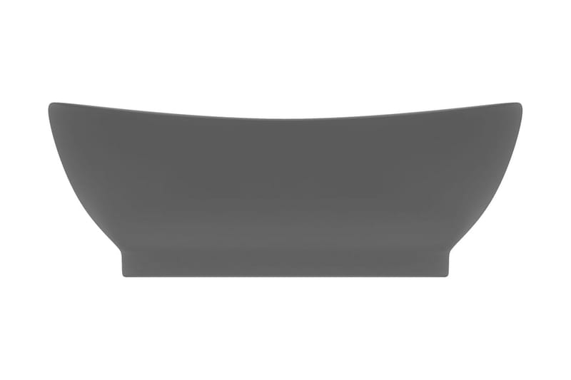 Luksuriøs Håndvask Overløb 58,5x39 cm Keramik Oval Mørkegrå - Hus & renovering - Køkken & bad - Badeværelse - Håndvaske - Lille håndvask