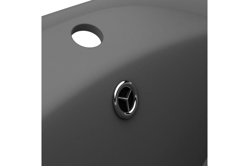 Luksuriøs Håndvask Overløb 58,5x39 cm Keramik Oval Mørkegrå - Lille håndvask