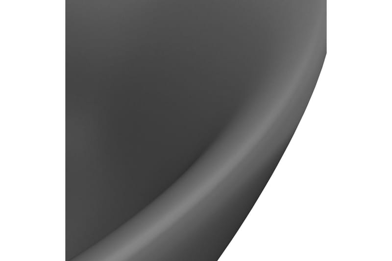 Luksuriøs Håndvask Overløb 58,5x39 cm Keramik Oval Mørkegrå - Hus & renovering - Køkken & bad - Badeværelse - Håndvaske - Lille håndvask