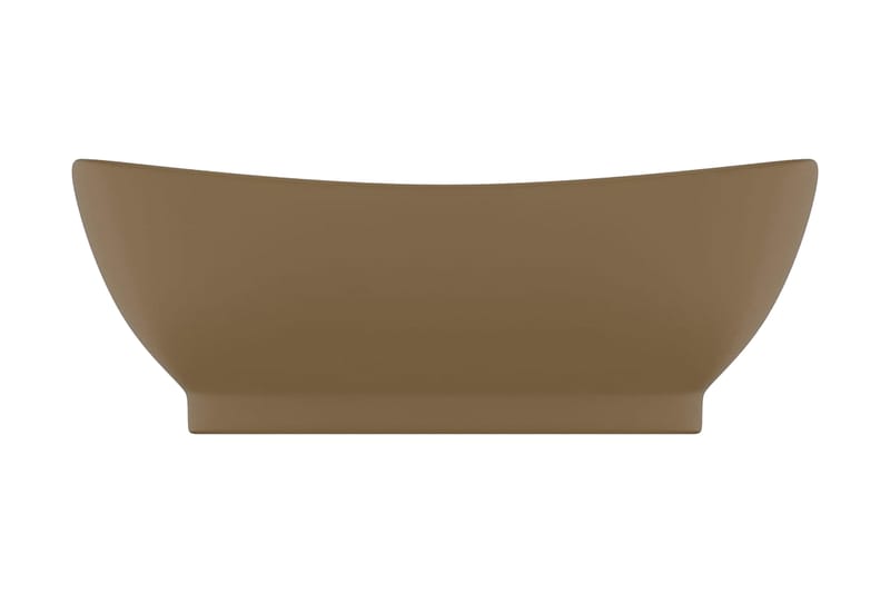 Luksuriøs Håndvask Overløb 58,5x39 cm Keramik Oval Mat Creme - Hus & renovering - Køkken & bad - Badeværelse - Håndvaske - Lille håndvask