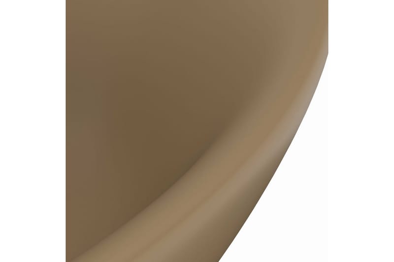 Luksuriøs Håndvask Overløb 58,5x39 cm Keramik Oval Mat Creme - Hus & renovering - Køkken & bad - Badeværelse - Håndvaske - Lille håndvask