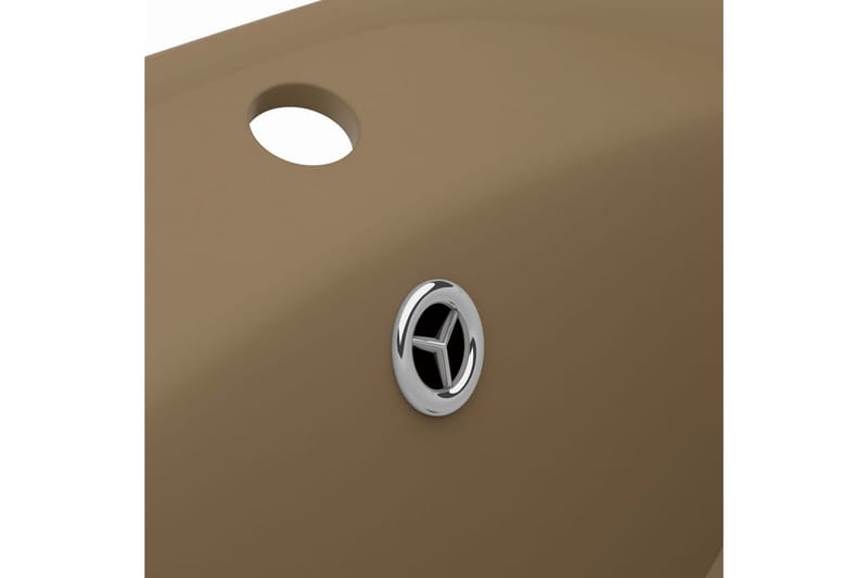 Luksuriøs Håndvask Overløb 58,5x39 cm Keramik Oval Mat Creme - Hus & renovering - Køkken & bad - Badeværelse - Håndvaske - Lille håndvask