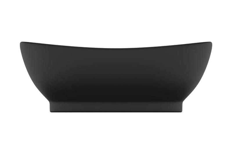Luksuriøs Håndvask Overløb 58,5x39 cm Keramik Oval Mat Sort - Hus & renovering - Køkken & bad - Badeværelse - Håndvaske - Lille håndvask