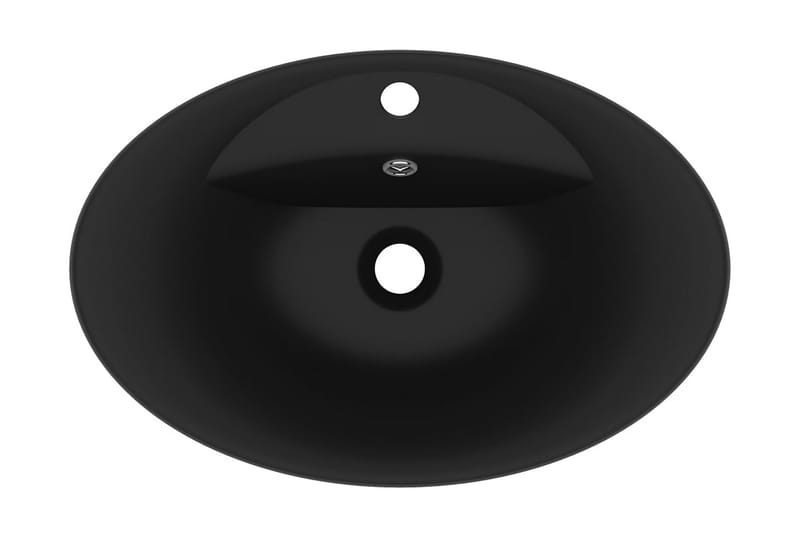 Luksuriøs Håndvask Overløb 58,5x39 cm Keramik Oval Mat Sort - Hus & renovering - Køkken & bad - Badeværelse - Håndvaske - Lille håndvask