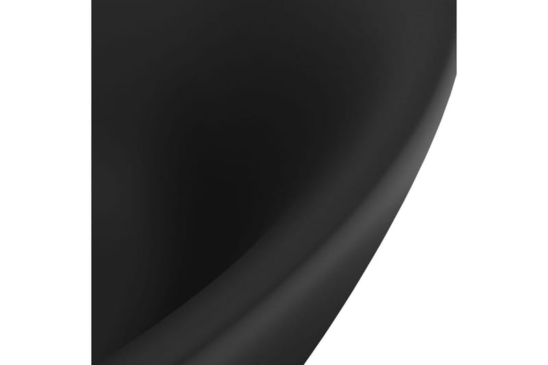Luksuriøs Håndvask Overløb 58,5x39 cm Keramik Oval Mat Sort - Hus & renovering - Køkken & bad - Badeværelse - Håndvaske - Lille håndvask