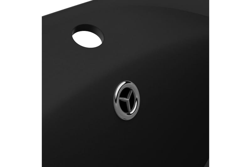 Luksuriøs Håndvask Overløb 58,5x39 cm Keramik Oval Mat Sort - Hus & renovering - Køkken & bad - Badeværelse - Håndvaske - Lille håndvask