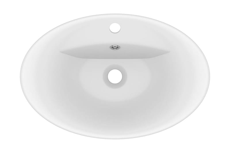 Luksuriøs Håndvask Overløb 58,5x39 cm Keramisk Oval Mat Hvid - Hus & renovering - Køkken & bad - Badeværelse - Håndvaske - Lille håndvask