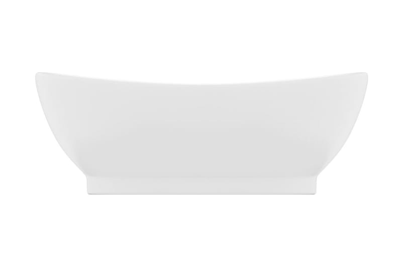 Luksuriøs Håndvask Overløb 58,5x39 cm Keramisk Oval Mat Hvid - Hus & renovering - Køkken & bad - Badeværelse - Håndvaske - Lille håndvask