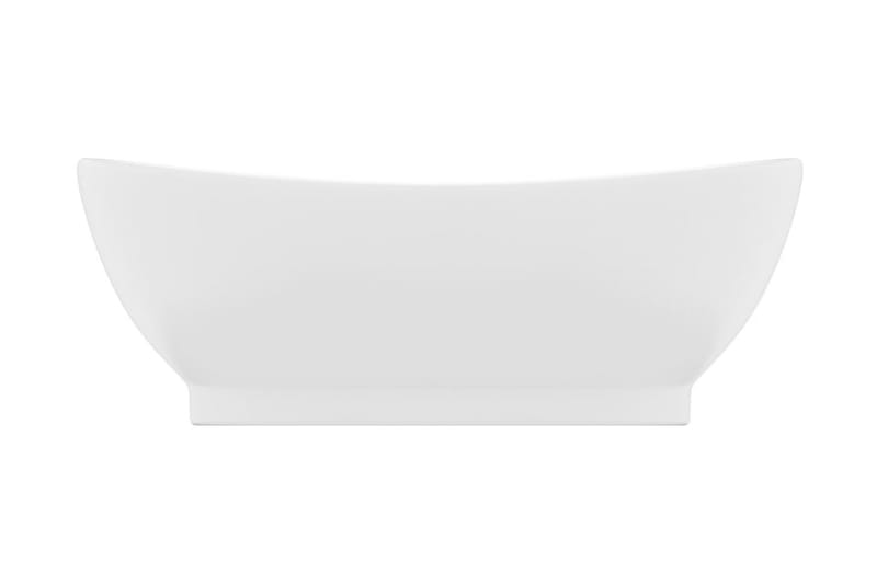 Luksuriøs Håndvask Overløb 58,5x39 cm Keramisk Oval Mat Hvid - Lille håndvask
