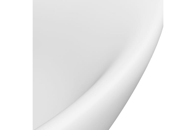 Luksuriøs Håndvask Overløb 58,5x39 cm Keramisk Oval Mat Hvid - Hus & renovering - Køkken & bad - Badeværelse - Håndvaske - Lille håndvask