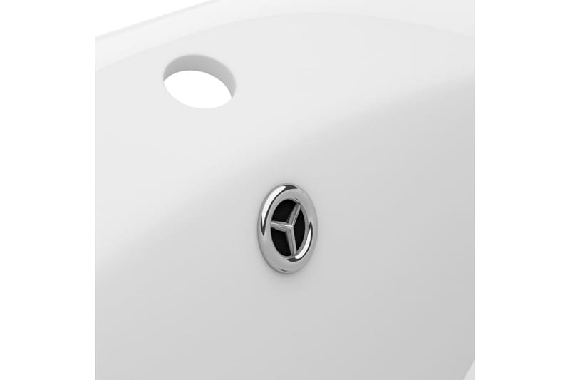 Luksuriøs Håndvask Overløb 58,5x39 cm Keramisk Oval Mat Hvid - Lille håndvask