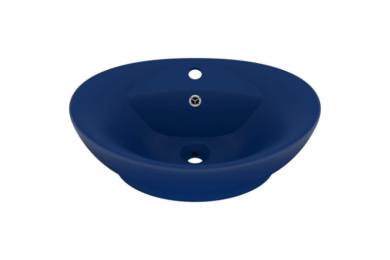 Luksuriøs Håndvask Overløb 58,5x39cm Keramisk Oval Mørkeblå - Lille håndvask