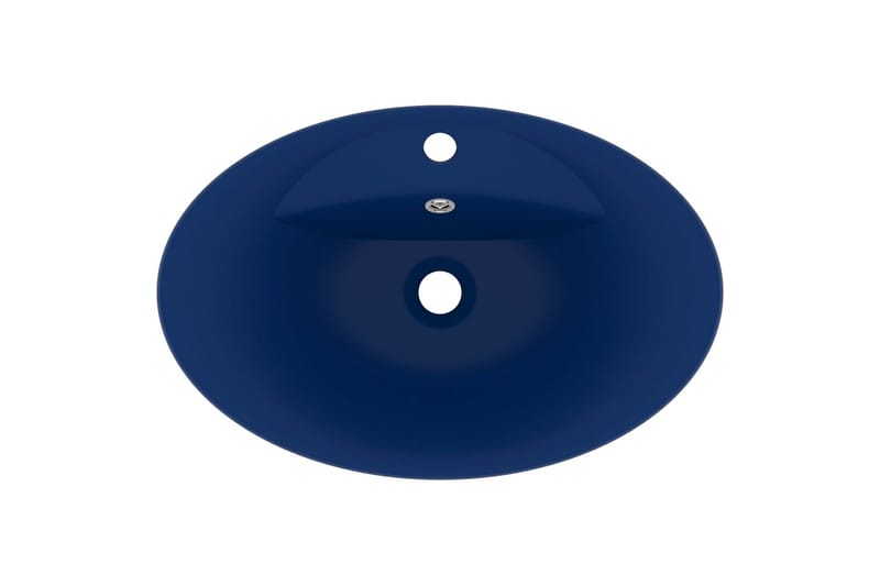Luksuriøs Håndvask Overløb 58,5x39cm Keramisk Oval Mørkeblå - Lille håndvask