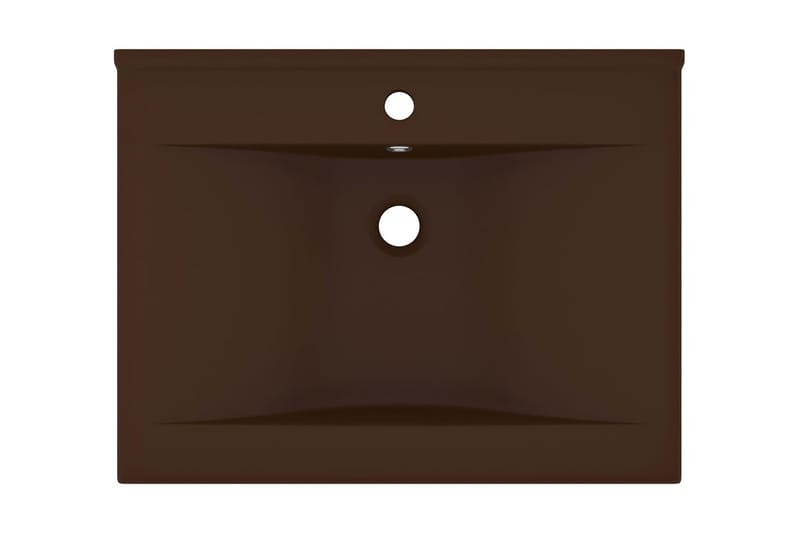Luksuriøs Håndvask Vandhanehul 60x46cm Keramik Mat Mørkebrun - Hus & renovering - Køkken & bad - Badeværelse - Håndvaske - Lille håndvask