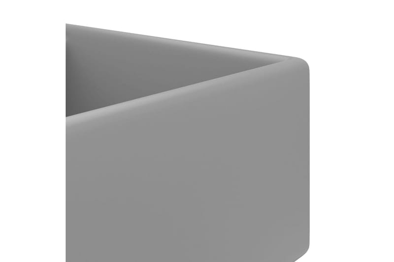 Luksus Håndvask Overløb 41x41 cm Keramik Firkantet Lysegrå - Hus & renovering - Køkken & bad - Badeværelse - Håndvaske - Lille håndvask