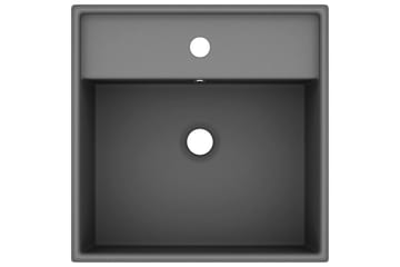 Luksus Håndvask Overløb 41x41 cm Keramik Firkantet Mørkegrå - Hus & renovering - Køkken & bad - Badeværelse - Håndvaske - Lille håndvask