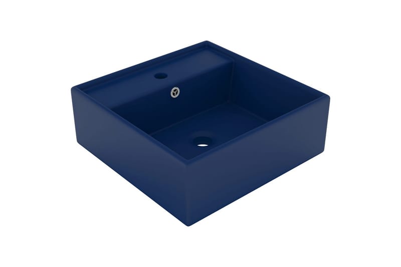 Luksus Håndvask Overløb 41x41cm Keramik Firkantet Mørkeblå - Lille håndvask