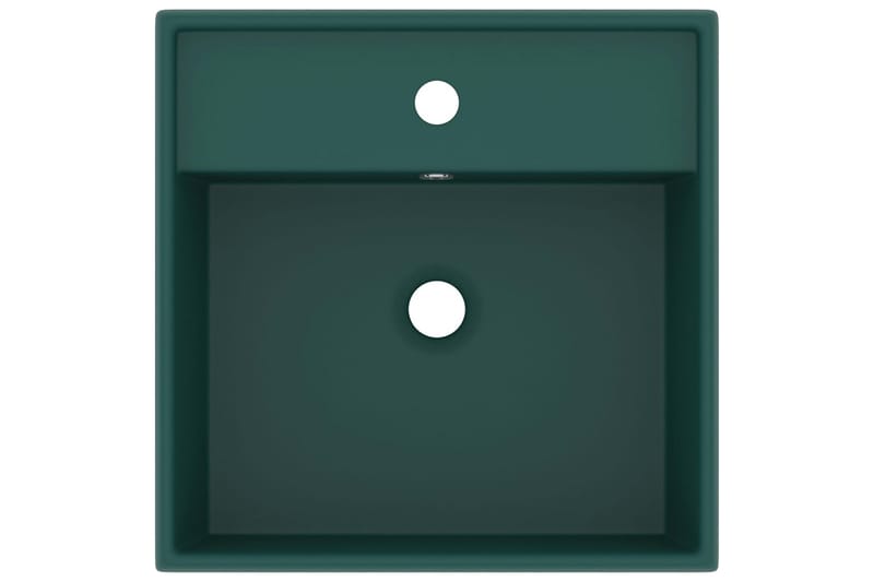 Luksus Håndvask Overløb 41x41cm Keramik Firkantet Mørkegrøn - Hus & renovering - Køkken & bad - Badeværelse - Håndvaske - Lille håndvask